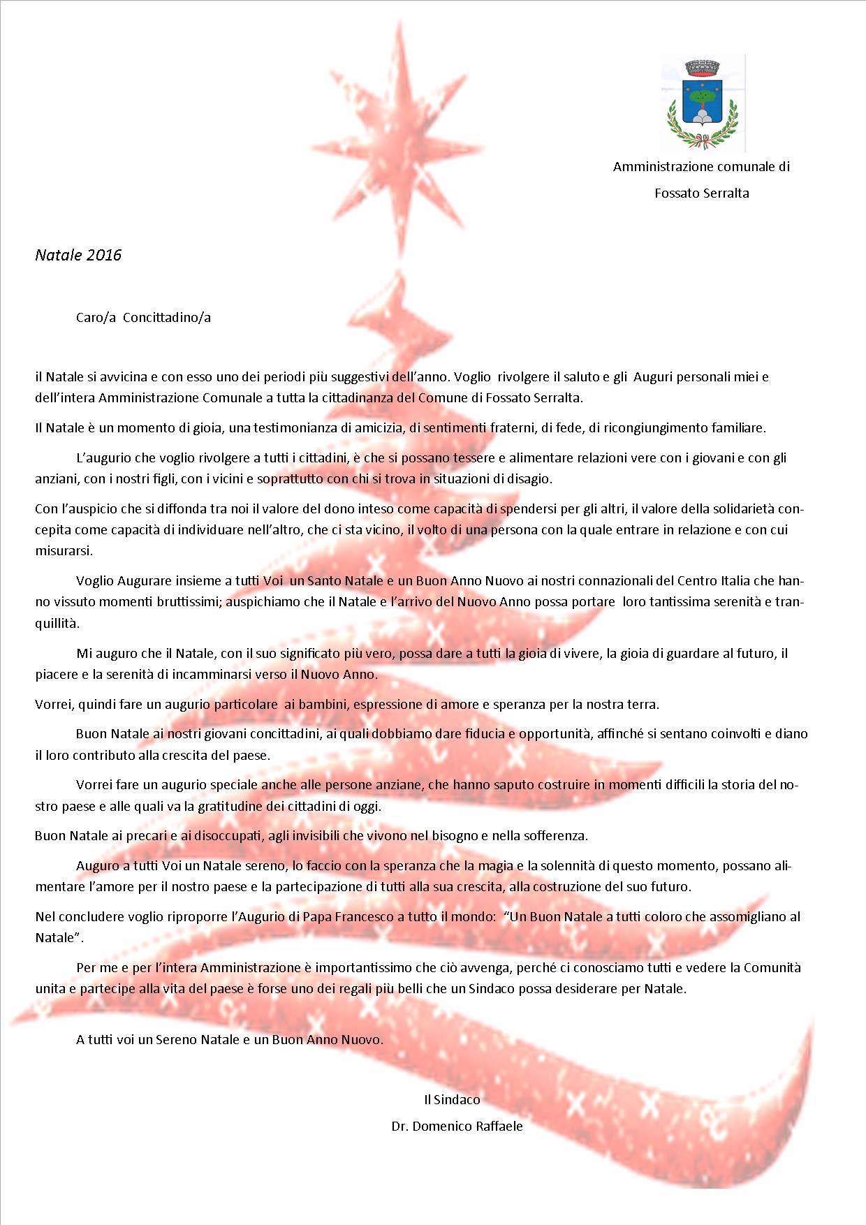 Lettera Auguri di Natale Lettera Auguri di Natale